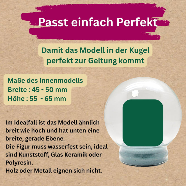 100mm Bastelset Sockel Ornamente weiß Rand mit DIY-Schneekugel für Spieluhr - 1x Schnee - Schneekugelhaus