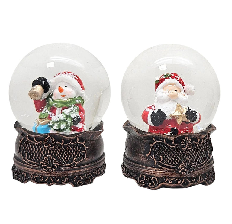 Kupfer-Dekopaket - 3 Nostalgie Schneekugeln in zwei Größen