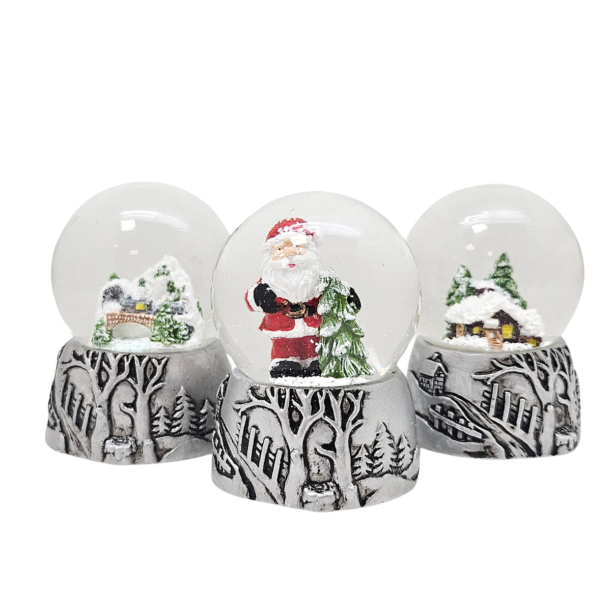 Minimalistisches-Paket - 5 Nostalgie Schneekugeln in einer Größe