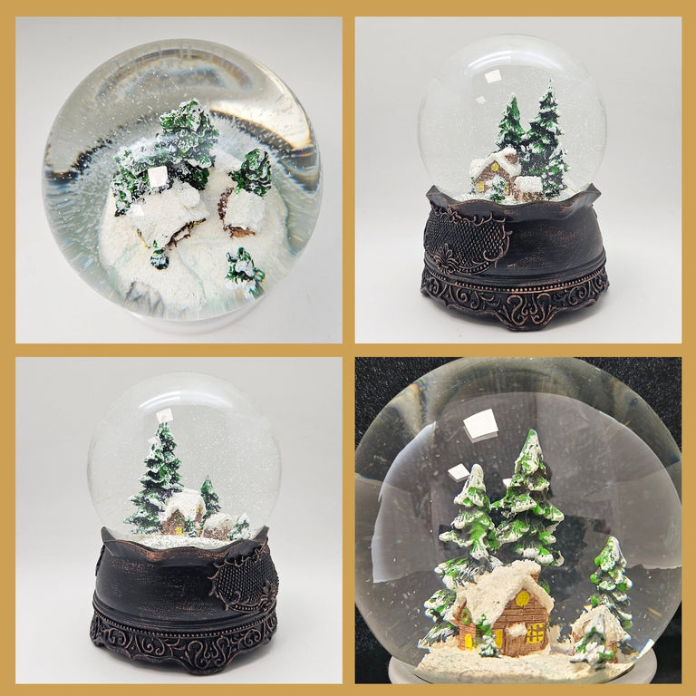 Kupfer-Dekopaket - 3 Nostalgie Schneekugeln in zwei Größen
