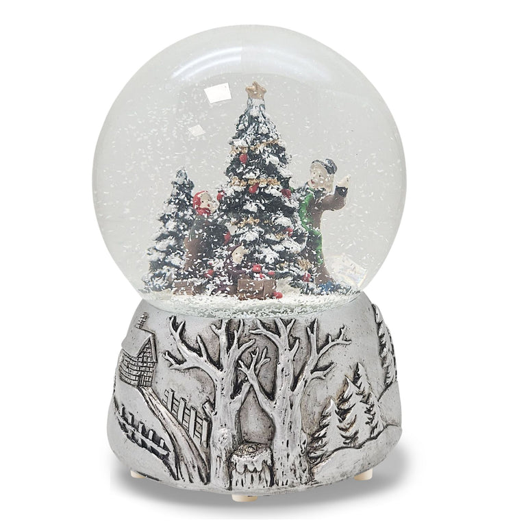 Silber-Dekopaket - 3 Nostalgie Schneekugeln in zwei Größen