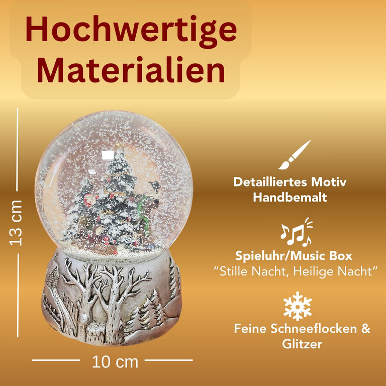 Silber-Dekopaket - 3 Nostalgie Schneekugeln in zwei Größen
