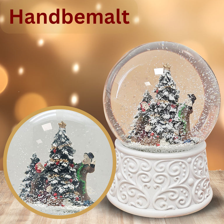 Nostalgische Schneekugel Christbaum schmücken Ornamente 100 mm Durchmesser mit Spieluhr