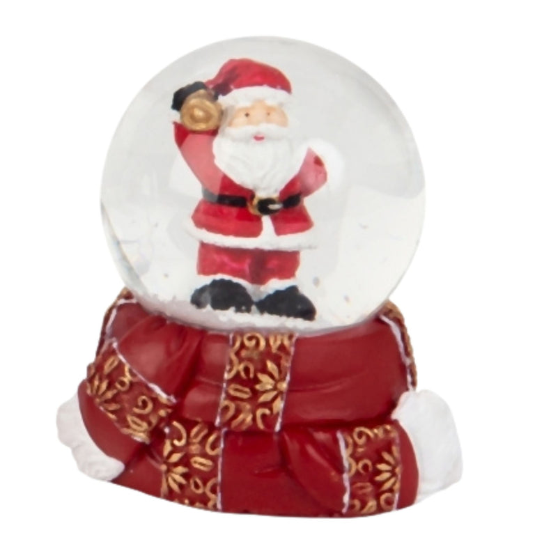4 süße Mini - Schneekugeln Winter & Weihnacht mit Sockel Winterschal B: 45mm - Schneekugelhaus
