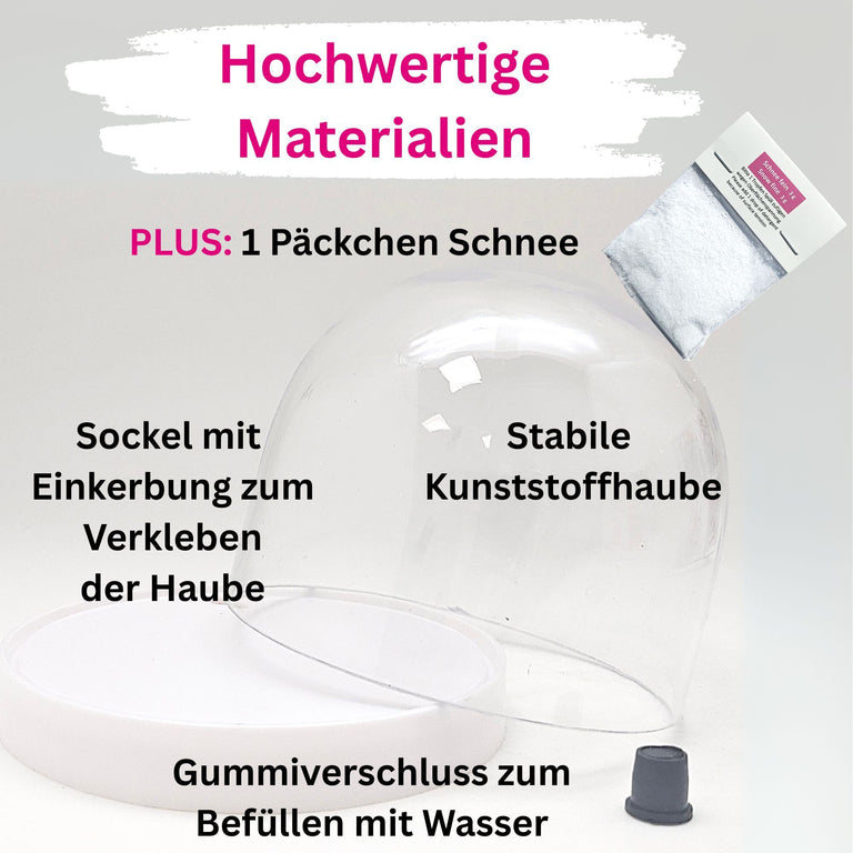 DIY Schneekugel-Set „Party-Pack“ (5er Vorteilspack) weiß - rund