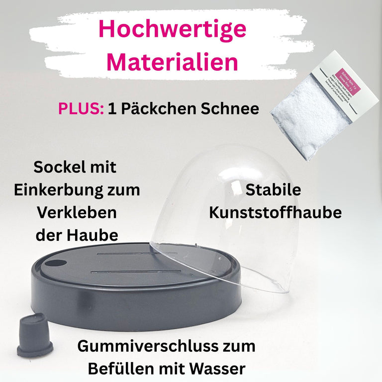 DIY Schneekugel-Set „Party-Pack“ (5er Vorteilspack) schwarz - oval