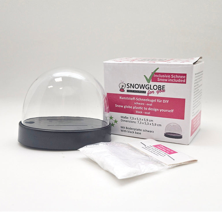 DIY Schneekugel-Set „Party-Pack“ (5er Vorteilspack) schwarz - oval