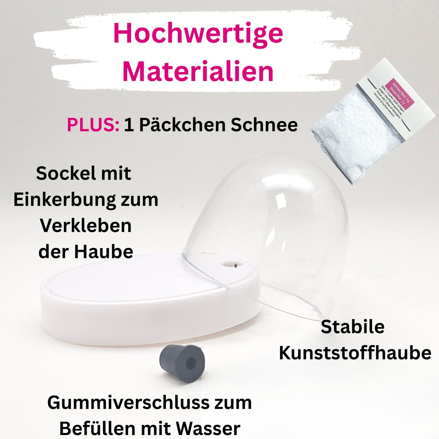 DIY Schneekugel-Set „Party-Pack“ (5er Vorteilspack) weiß - oval
