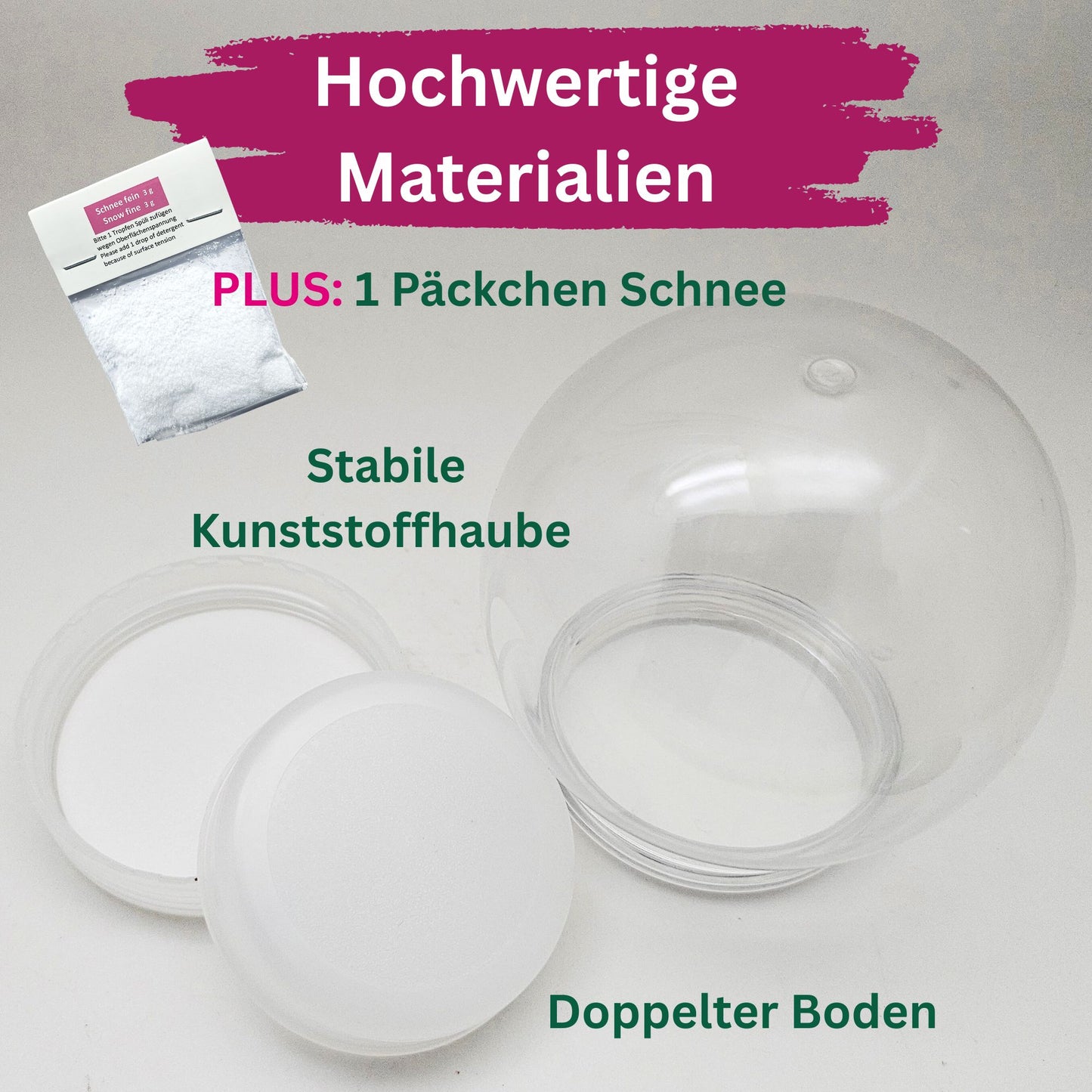 Kunststoff-Schneekugel rund Schraubverschluss 80 x 87 mm - incl. 1 x Schnee