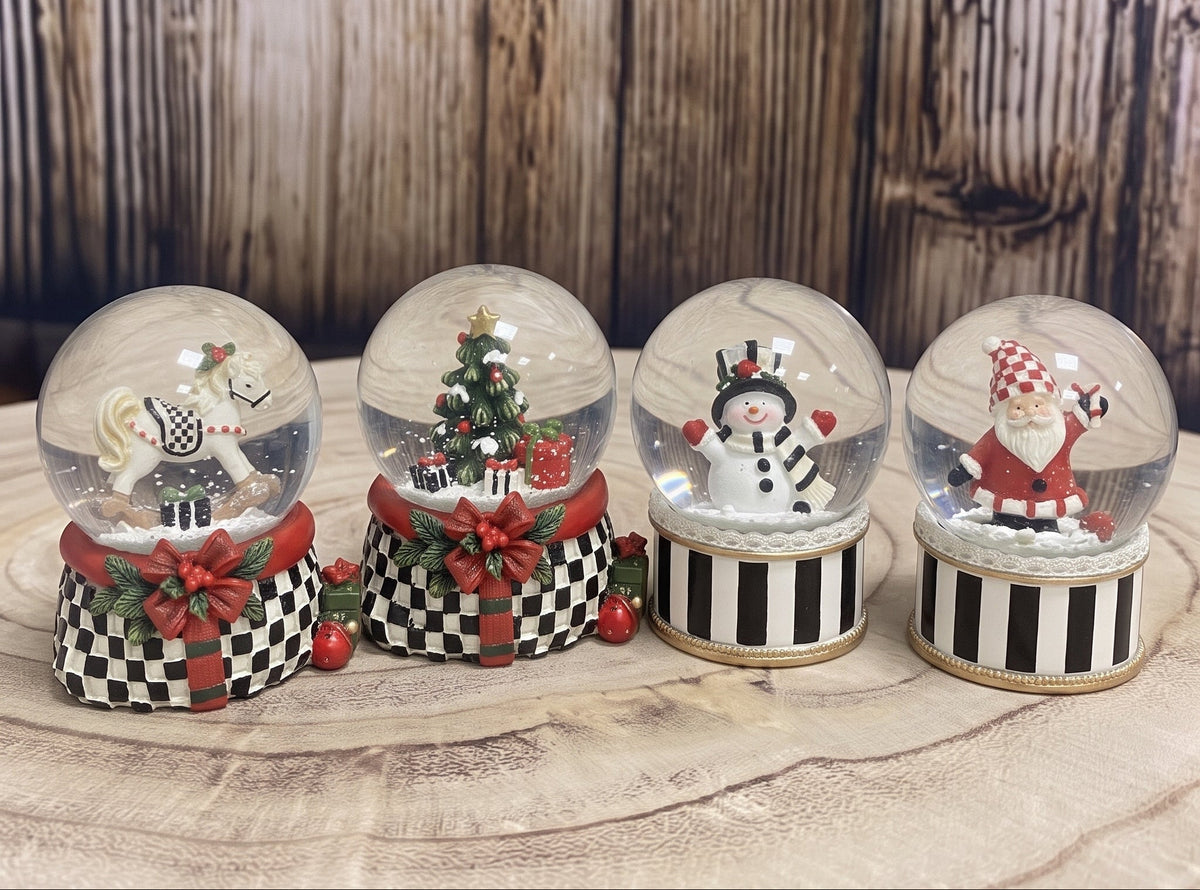 Art-Deco-Paket klein - 4 Nostalgie Schneekugeln in einer Größe