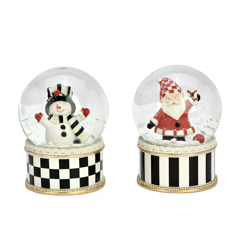 Art-Deco-Paket - 5 Nostalgie Schneekugeln in drei Größen - Schneekugelhaus