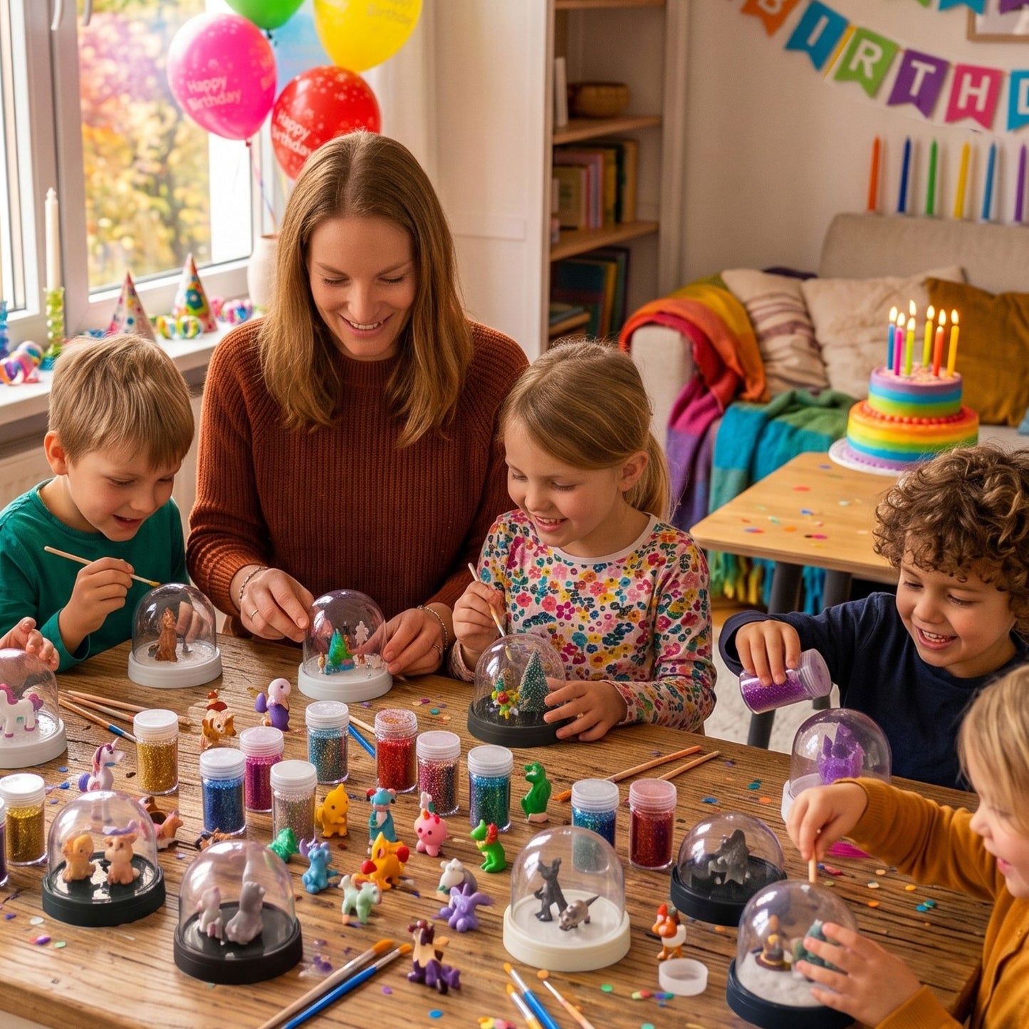 DIY Schneekugel-Set „Party-Pack“ (5er Vorteilspack) schwarz - oval