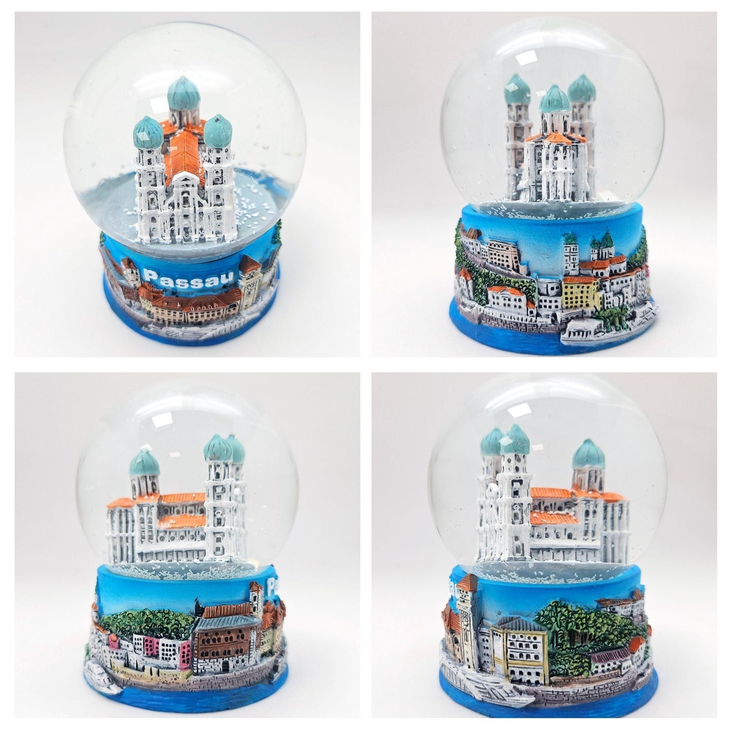 Souvenir Schneekugel Passau Dom Rathaus Burg Veste Oberhaus Donauschiff 65mm Durchmesser - Schneekugelhaus