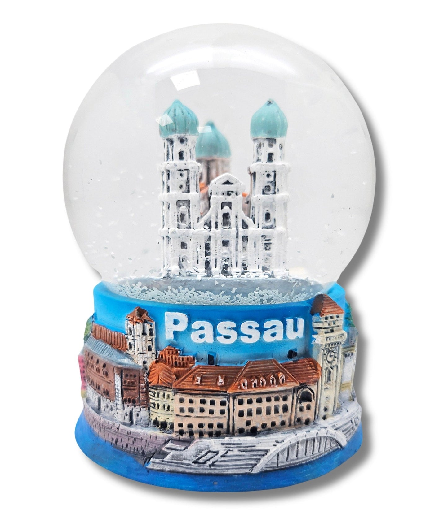 Souvenir Schneekugel Passau Dom Rathaus Burg Veste Oberhaus Donauschiff 65mm Durchmesser - Schneekugelhaus