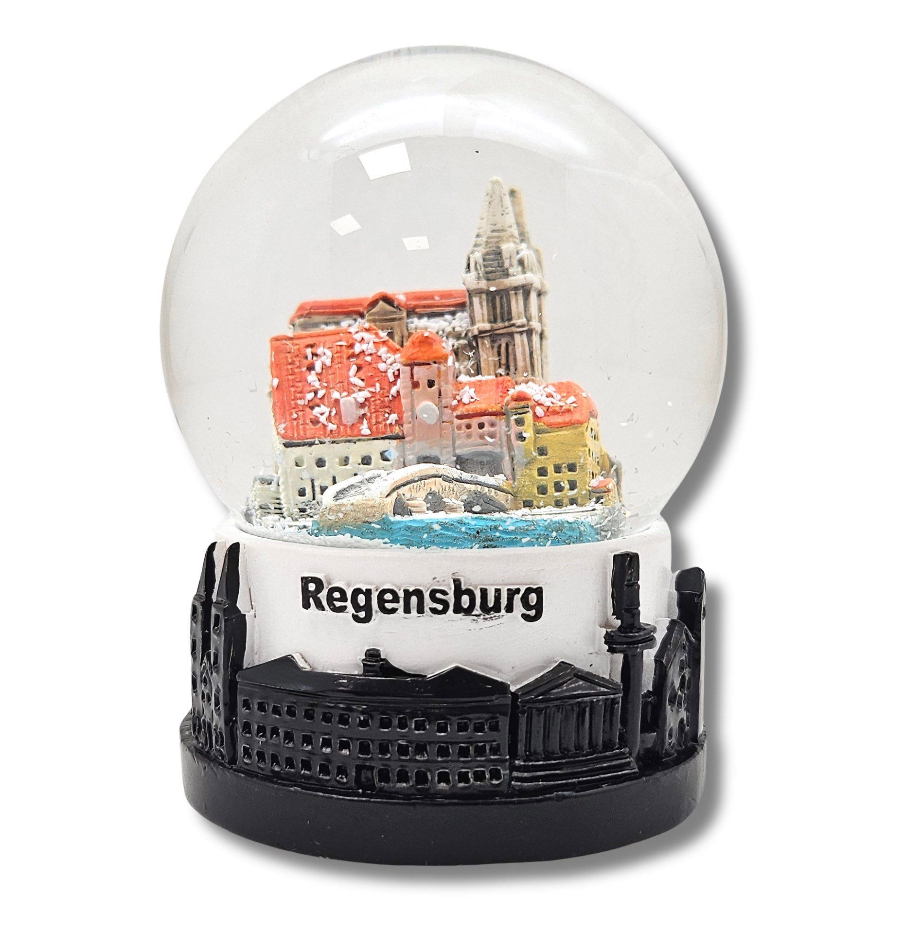 Souvenir Schneekugel Regensburg Steinerne Brücke und Dom 65mm Durchmesser - Schneekugelhaus